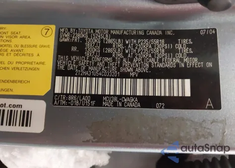 2004 Lexus Rx 330 z USA, uszkodzony, nr VIN 2T2HA31U54C033201